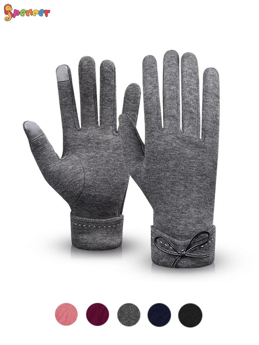 Women'S Winter Gloves Touchscreen Texting Fleece Lined Warm Glove Elastic Cuff Windproof Driving Gloves (Gray)