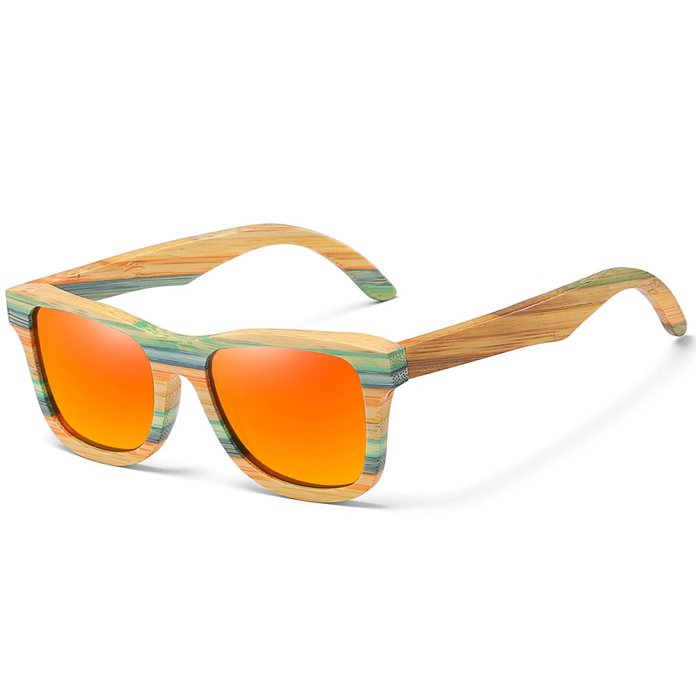 Fashion Skateboard Wood Bamboo Sunglasses Polarized for Women Mens New Brand Designer Wooden Sun Glasses UV400
