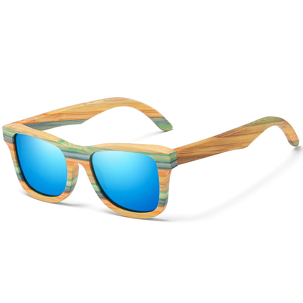 Fashion Skateboard Wood Bamboo Sunglasses Polarized for Women Mens New Brand Designer Wooden Sun Glasses UV400
