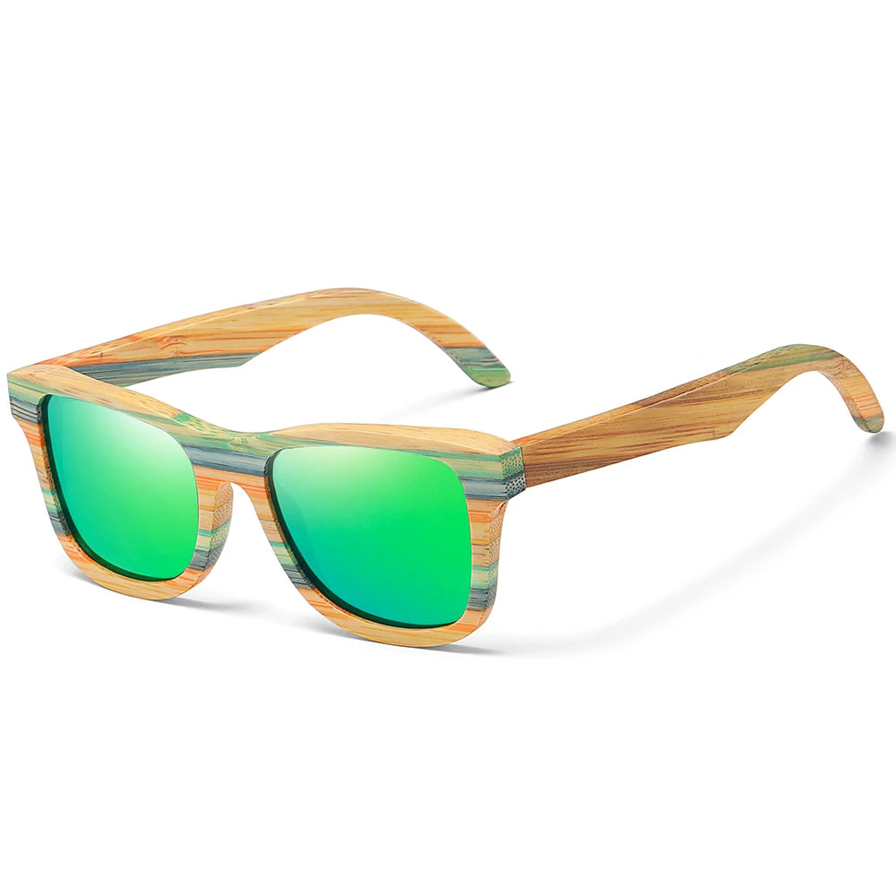 Fashion Skateboard Wood Bamboo Sunglasses Polarized for Women Mens New Brand Designer Wooden Sun Glasses UV400