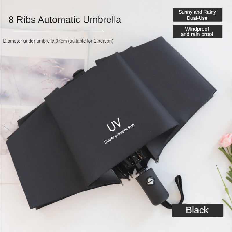 Folding Automatic Mini Umbrella anti UV Rain Sun Umbrella Fashion Portable Wind and Light Proof Women Children Sunshade Umbrella
