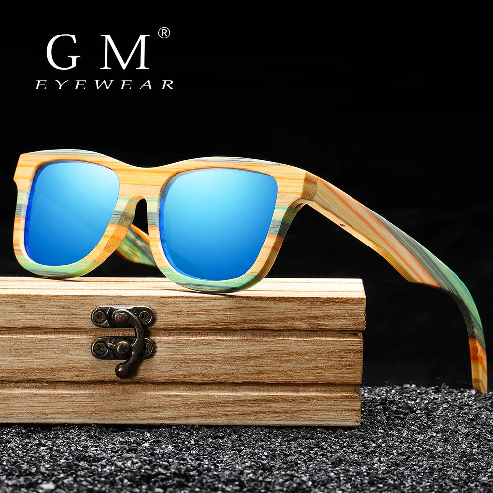 Fashion Skateboard Wood Bamboo Sunglasses Polarized for Women Mens New Brand Designer Wooden Sun Glasses UV400