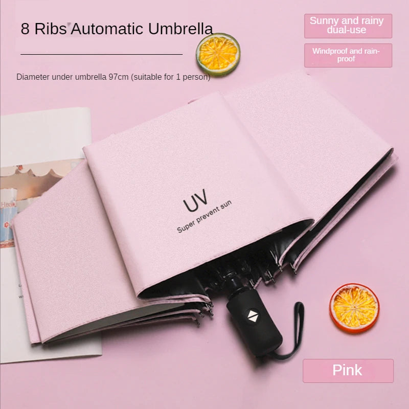 Folding Automatic Mini Umbrella anti UV Rain Sun Umbrella Fashion Portable Wind and Light Proof Women Children Sunshade Umbrella
