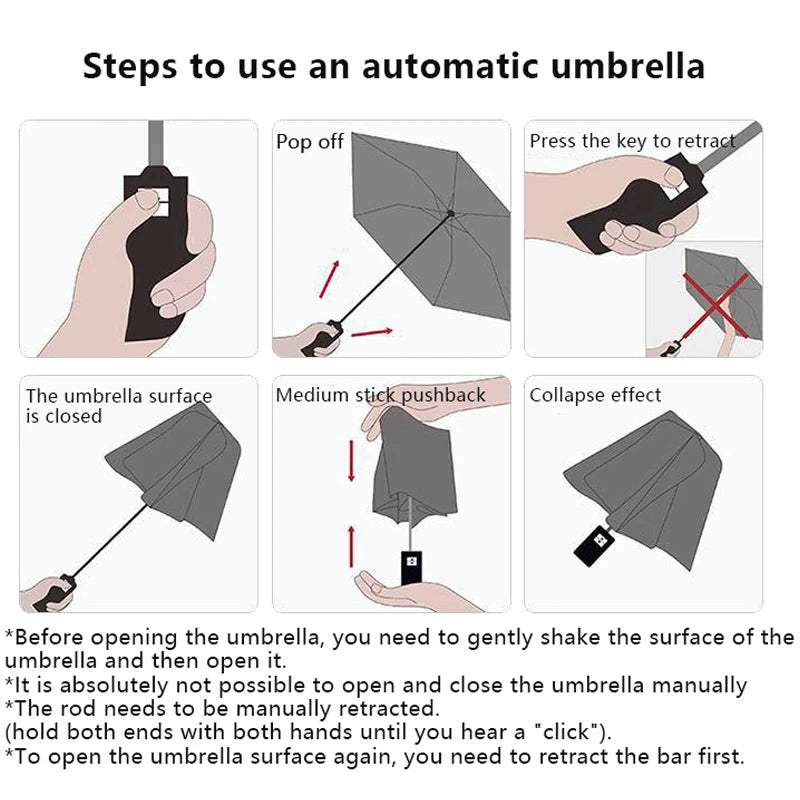 Folding Automatic Mini Umbrella anti UV Rain Sun Umbrella Fashion Portable Wind and Light Proof Women Children Sunshade Umbrella