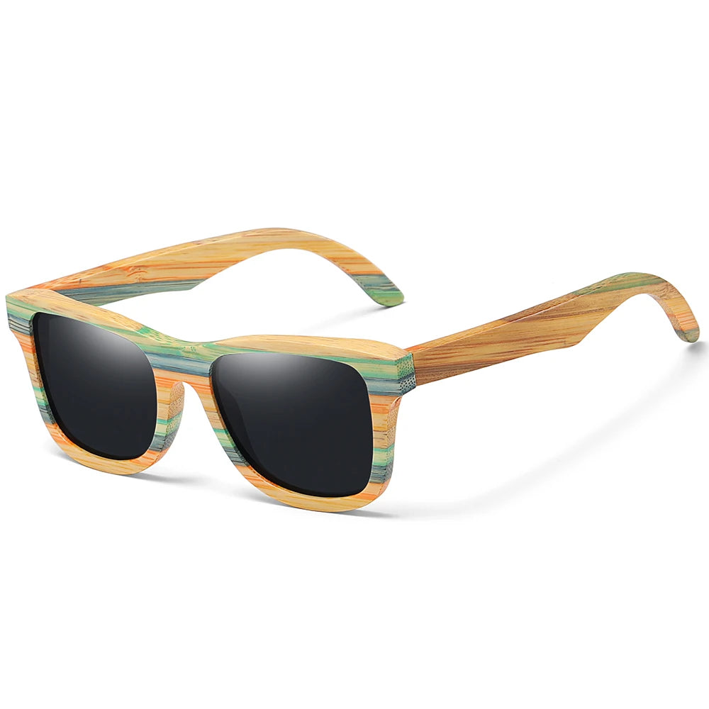 Fashion Skateboard Wood Bamboo Sunglasses Polarized for Women Mens New Brand Designer Wooden Sun Glasses UV400
