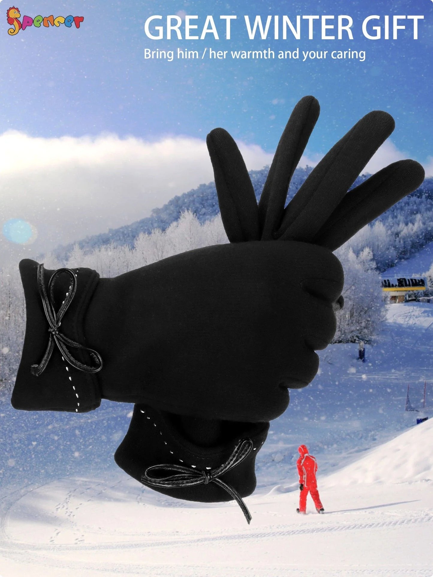 Women'S Winter Gloves Touchscreen Texting Fleece Lined Warm Glove Elastic Cuff Windproof Driving Gloves (Gray)