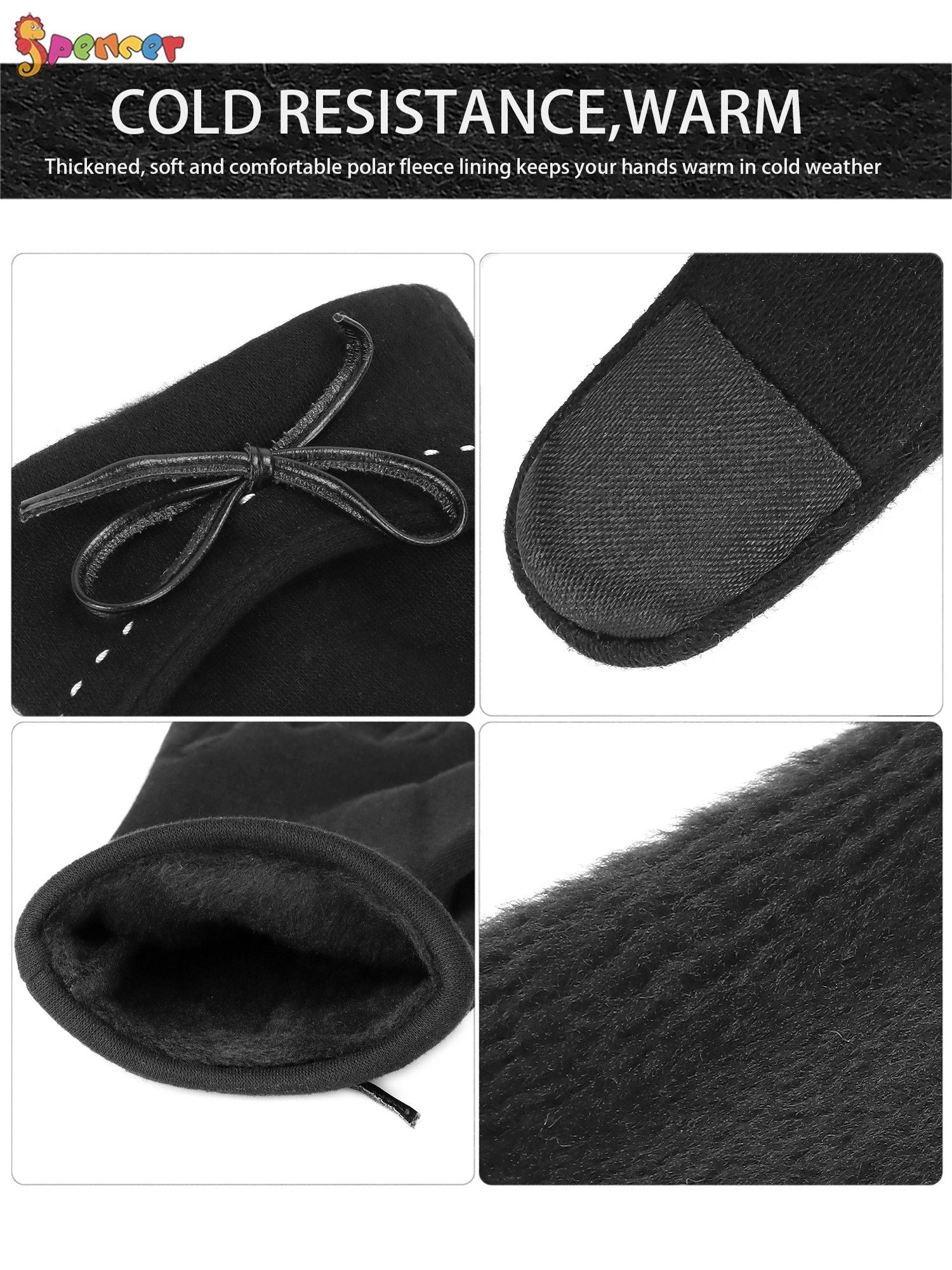 Women'S Winter Gloves Touchscreen Texting Fleece Lined Warm Glove Elastic Cuff Windproof Driving Gloves (Gray)